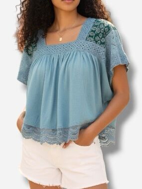 🌸New🌸 Free People Prairie Days Blouse Top M NWT